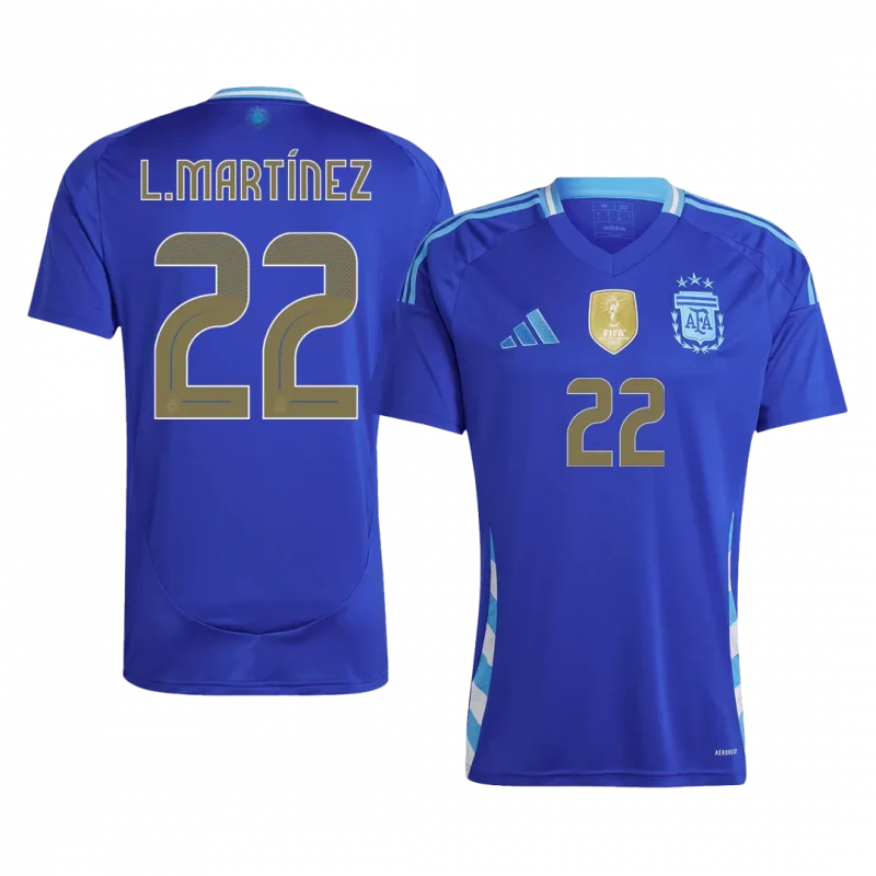 L.MARTÍNEZ #22 Argentina Away Soccer Jersey