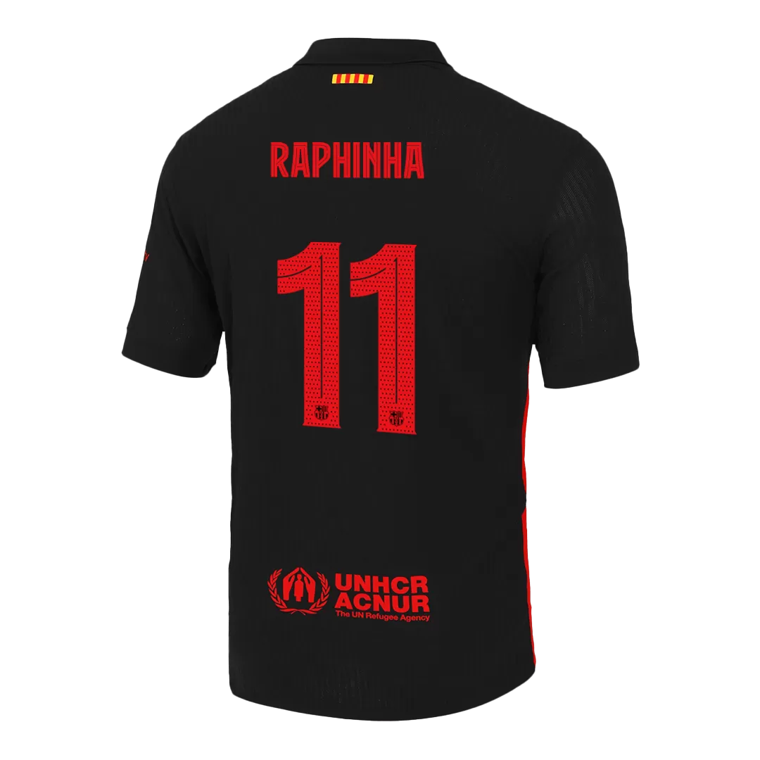RAPHINHA #11 Barcelona Away Authentic Soccer Jersey - UCL - Image 3