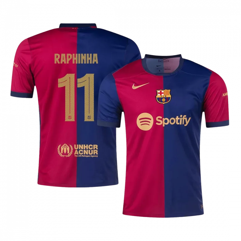 RAPHINHA #11 Barcelona Home Soccer Jersey - UCL