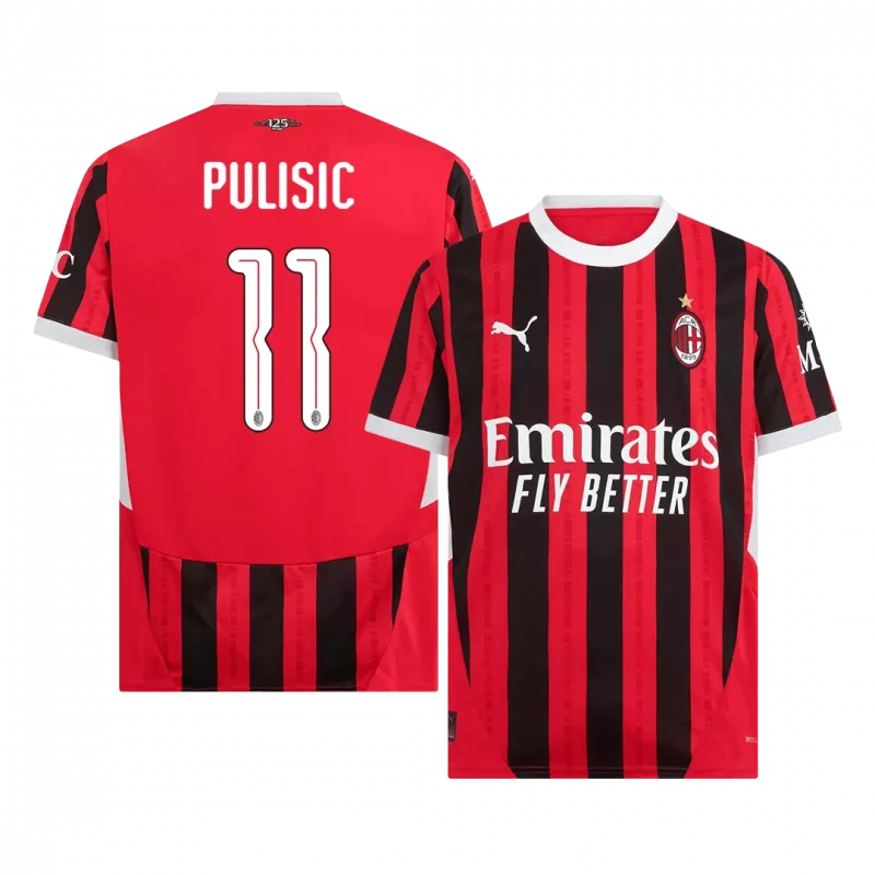 PULISIC #11 AC Milan Home Soccer Jersey - UCL