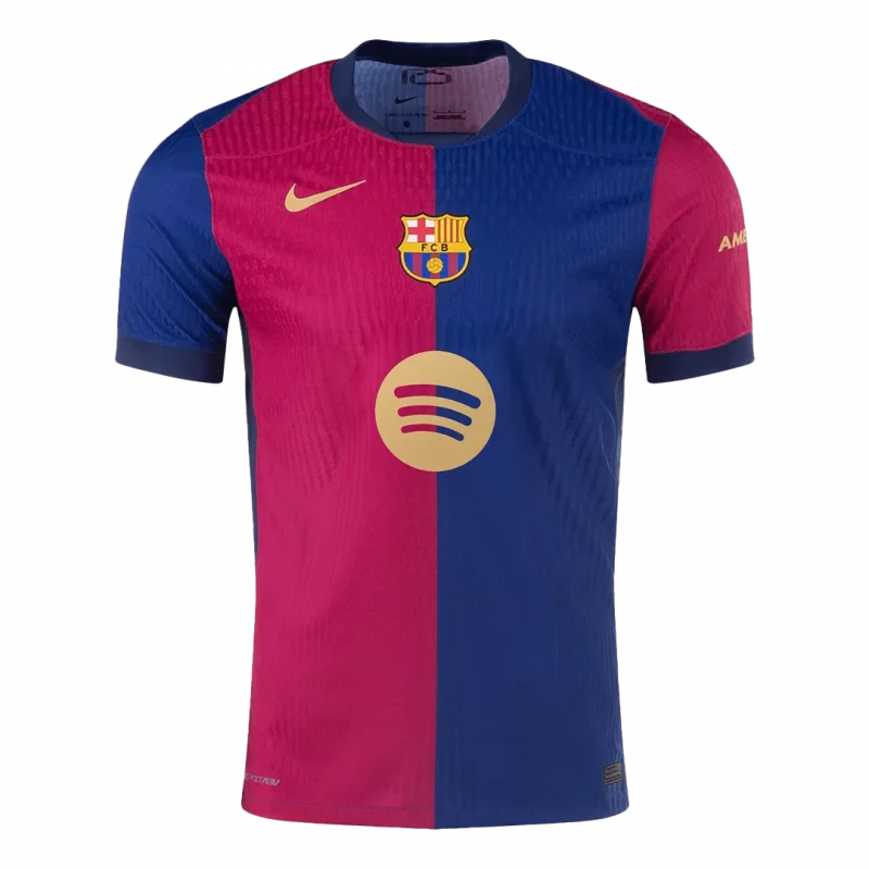 Barcelona Home Authentic Soccer Jersey Spotify Logo Without Text