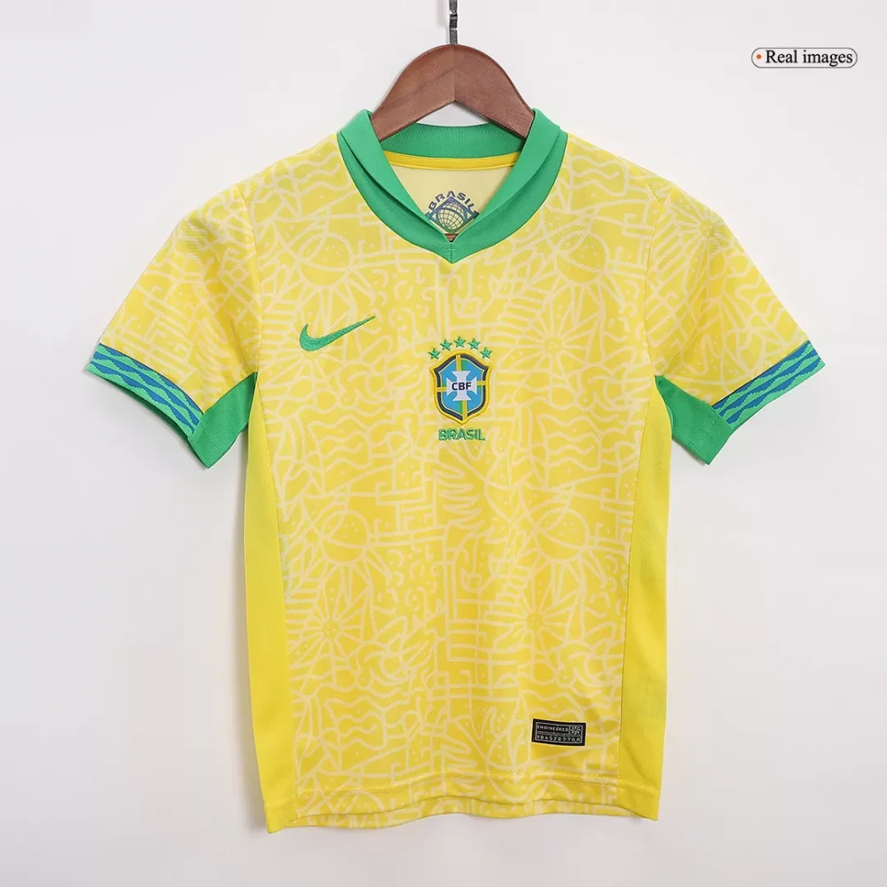Brazil Home Kids Soccer Jerseys Kit Copa America - Image 4