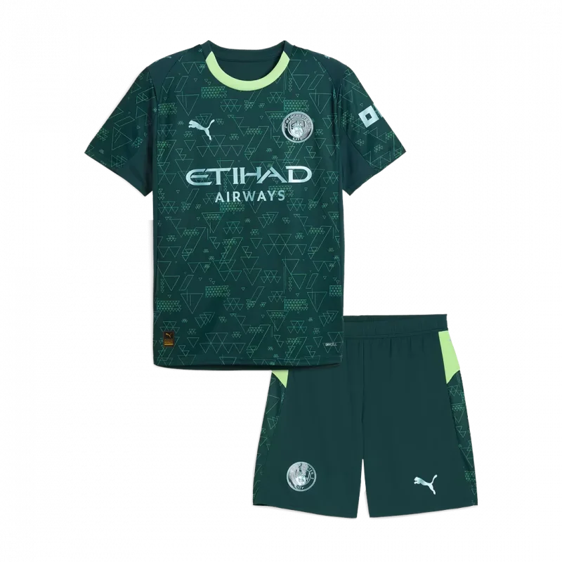 Manchester City Fourth Away Kids Soccer Jerseys Kit 2025/26