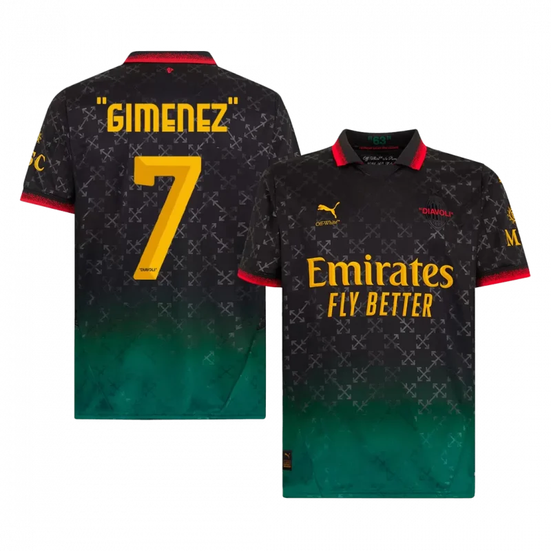 "GIMENEZ" #7 AC Milan Fourth Away Soccer Jersey