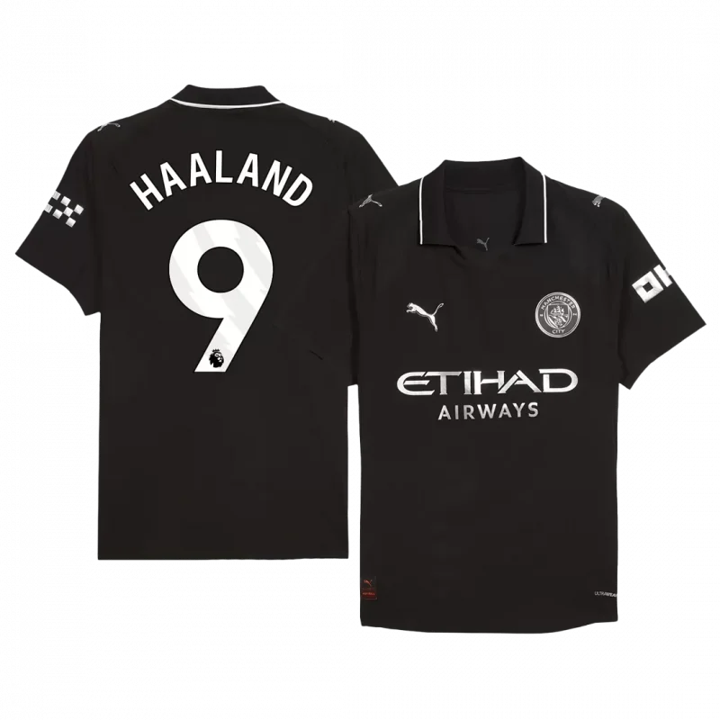 HAALAND #9 Manchester City Away Authentic Soccer Jersey 2025/26