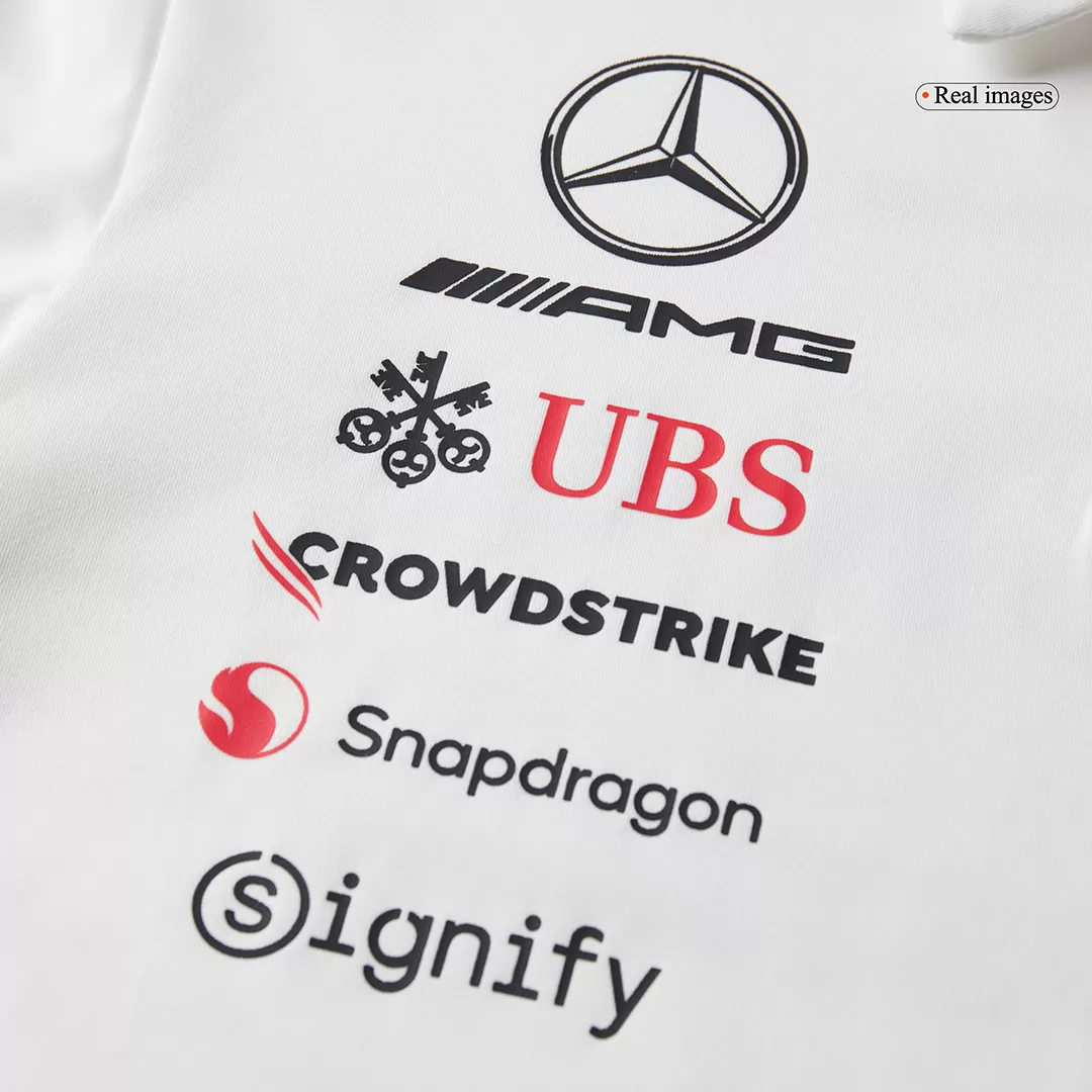Mercedes AMG Petronas F1 2025 Team Polo White - Image 8