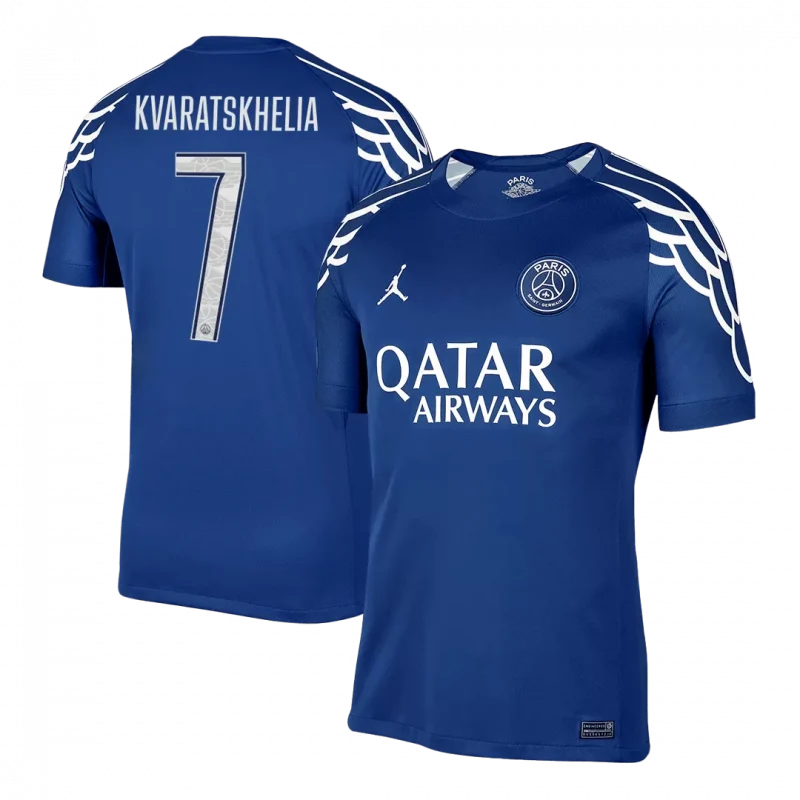 KVARATSKHELIA #7 PSG Fourth Away Soccer Jersey -UCL