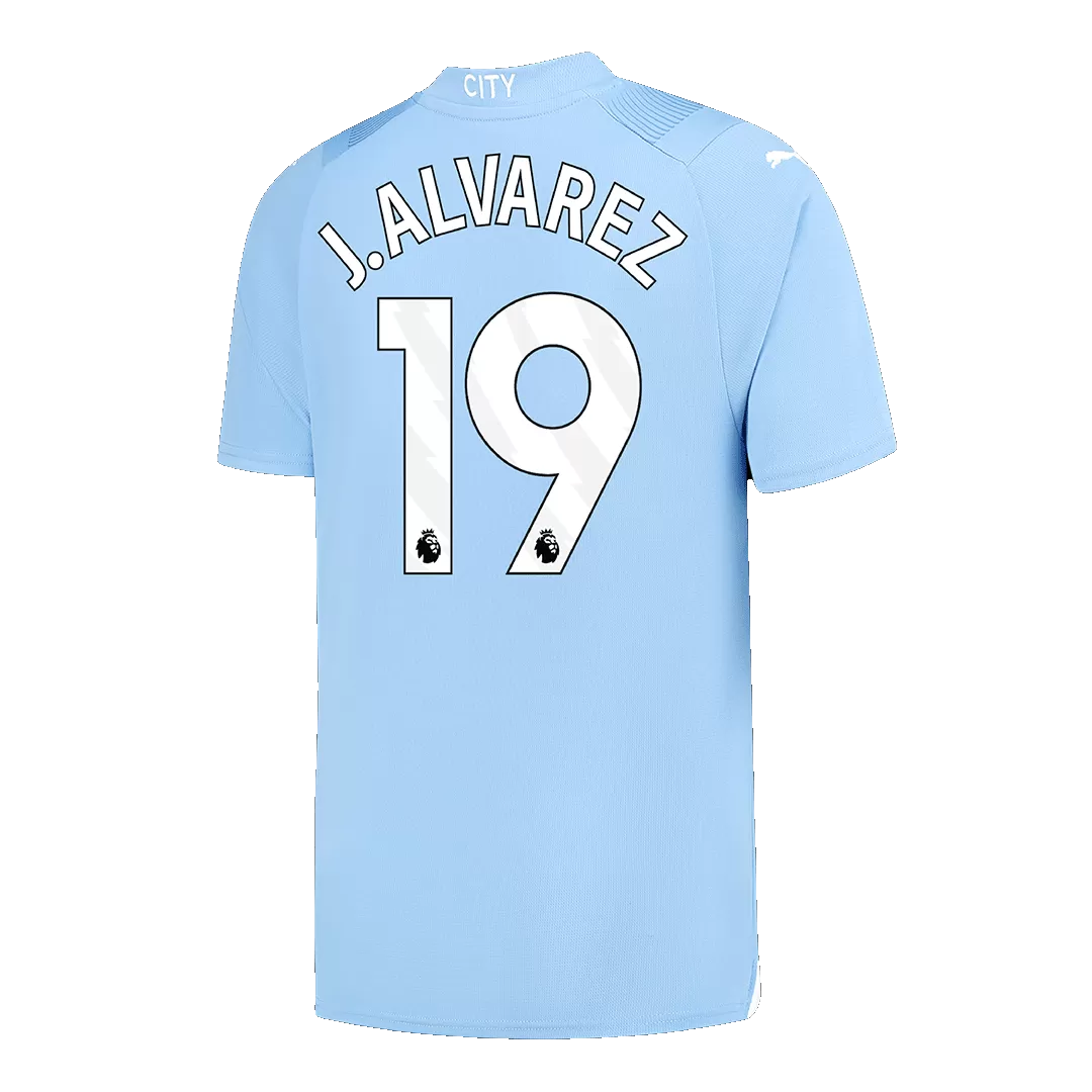 J.ALVAREZ #19 Manchester City Home Soccer Jersey 2023/24 - Image 3
