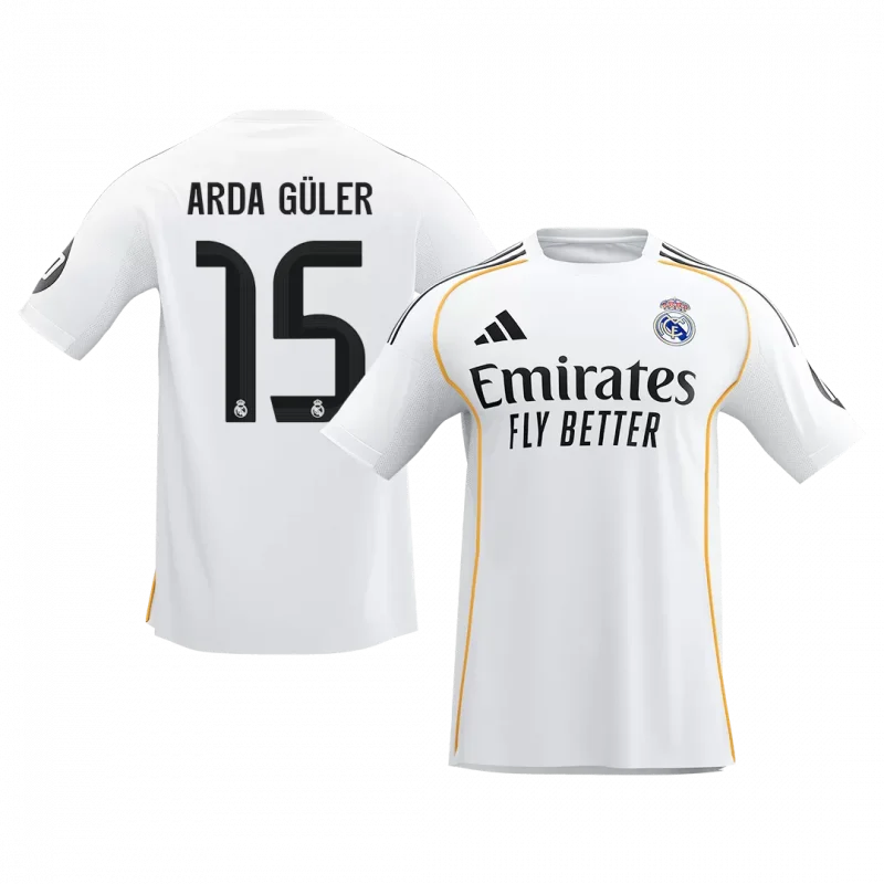 ARDA GÜLER #15 Real Madrid Home Soccer Jersey 2025/26