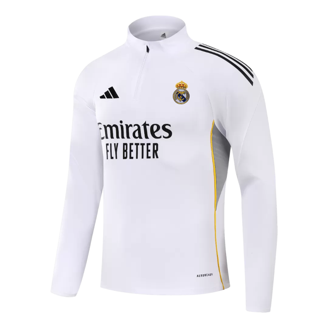Real Madrid 1/4 Zip Tracksuit 2025/26 White - Image 3