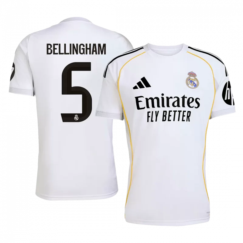 BELLINGHAM #5 Real Madrid Home Soccer Jersey 2025/26