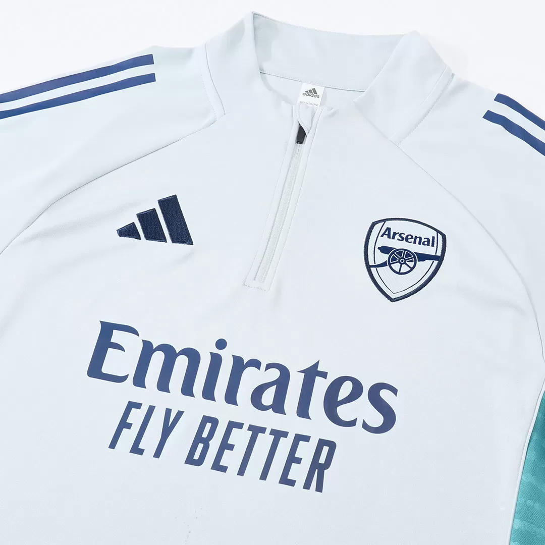 Arsenal 1/4 Zip Tracksuit 2025/26 Kids White - Image 5