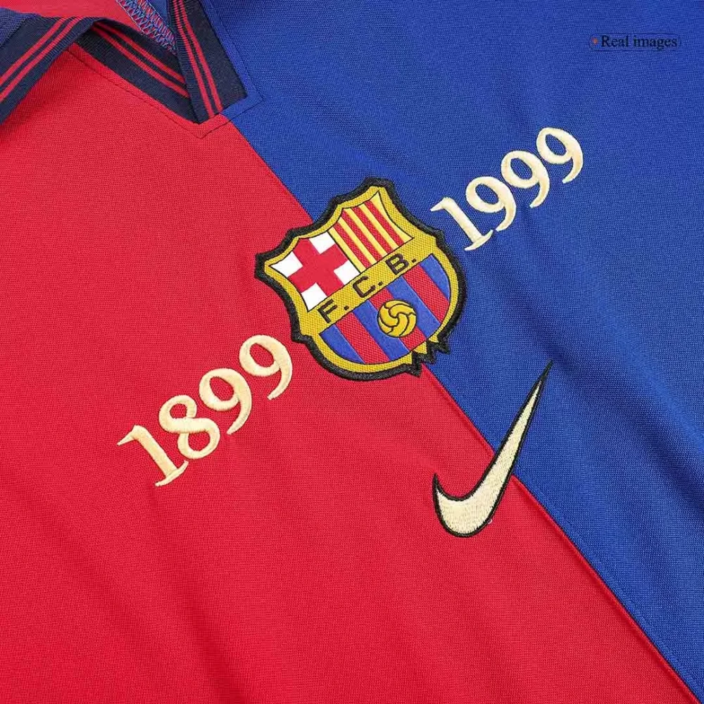 Vintage Soccer Jersey KLUIVERT #9 Barcelona Home 1999/00 - 100th Anniversary - Image 5