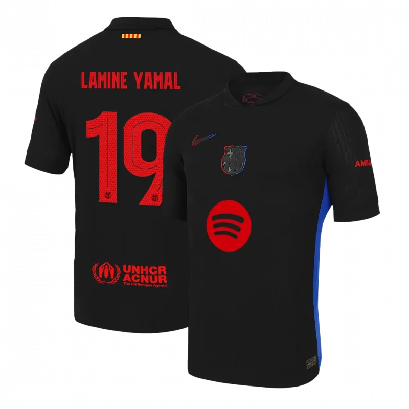 LAMINE YAMAL #19 Barcelona Away Authentic Soccer Jersey - UCL（Spotify Logo Without Text）