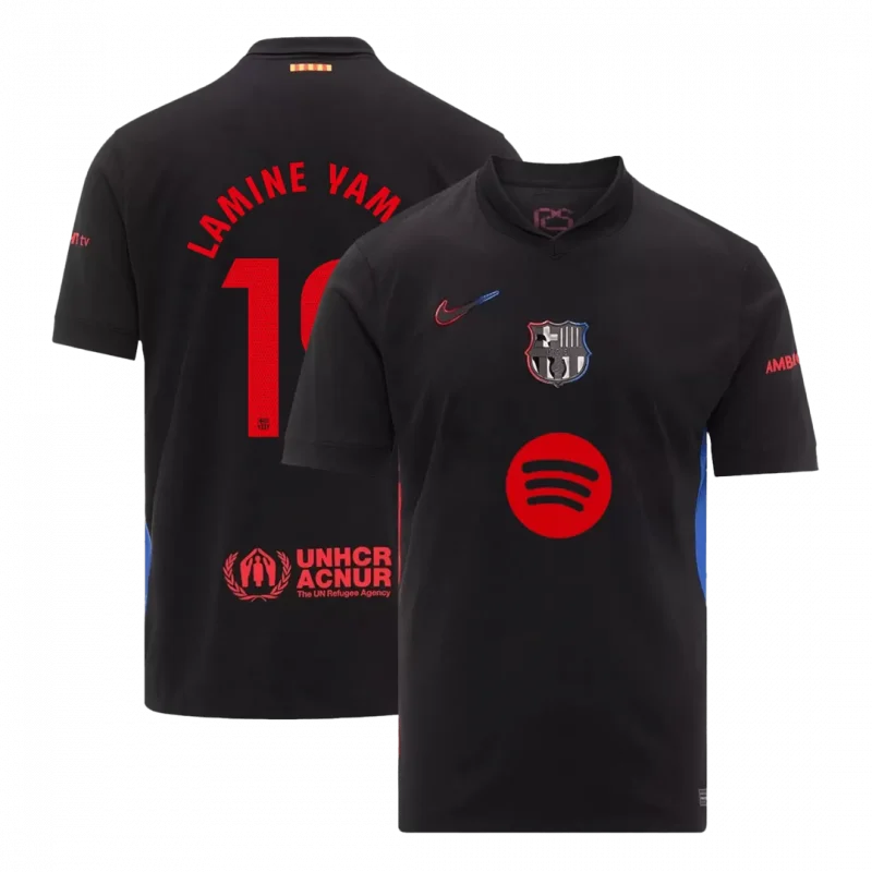 LAMINE YAMAL #19 Barcelona Away Soccer Jersey - Spotify Logo Without Text