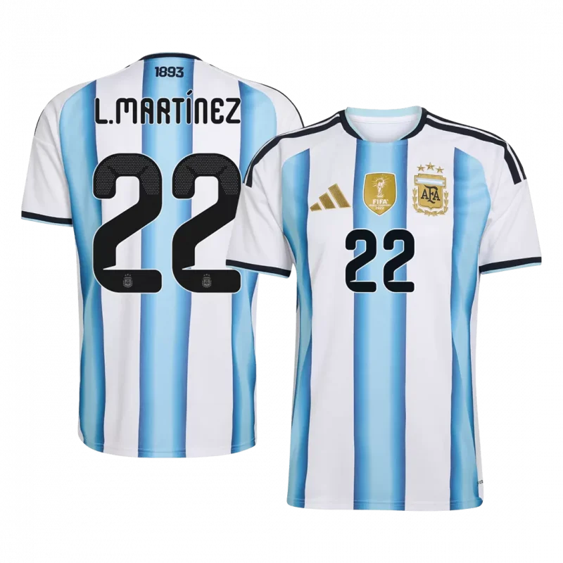 L.MARTÍNEZ #22 Argentina Home Soccer Jersey World Cup 2026