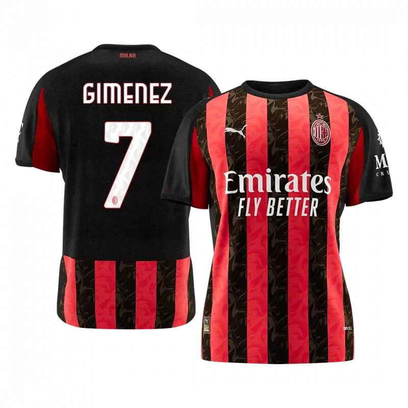 GIMENEZ #7 AC Milan Home Soccer Jersey 2025/26
