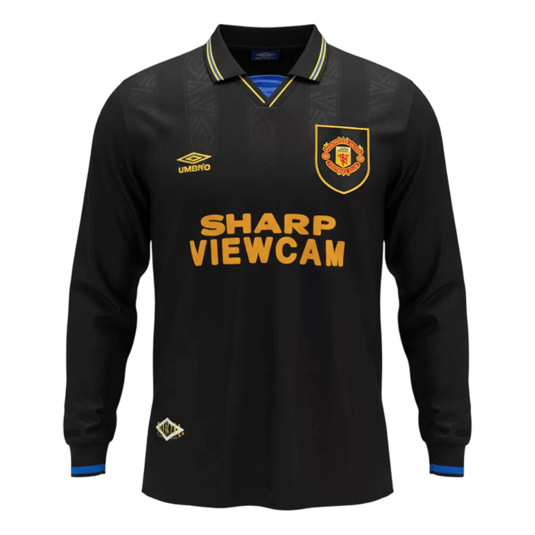 Retro Soccer Jersey Manchester United Away Long Sleeve 1993/94 - Image 4