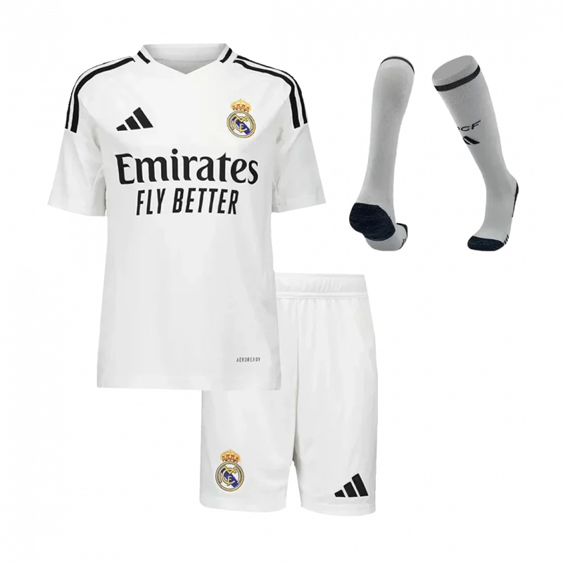 Real Madrid Home Kids Soccer Jerseys Full Kit