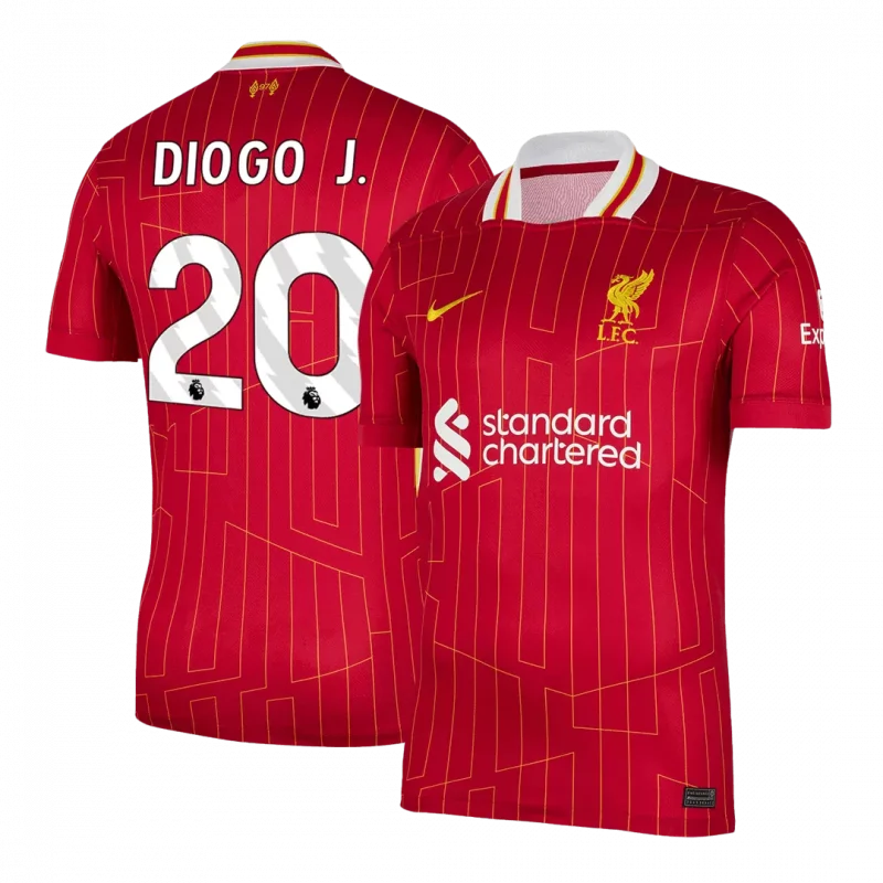 DIOGO J. #20 Liverpool Home Soccer Jersey