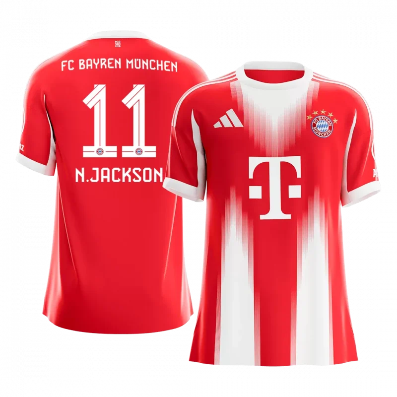 N.JACKSON #11 Bayern Munich Home Soccer Jersey 2025/26