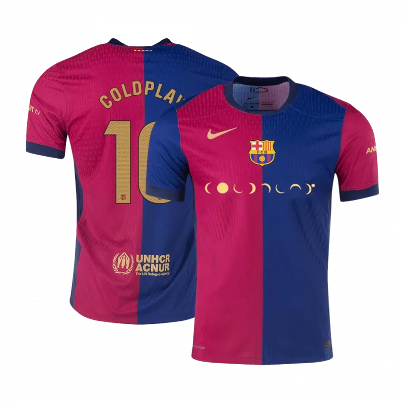 COLDPLAY #10 Barcelona Home Authentic Soccer Jersey