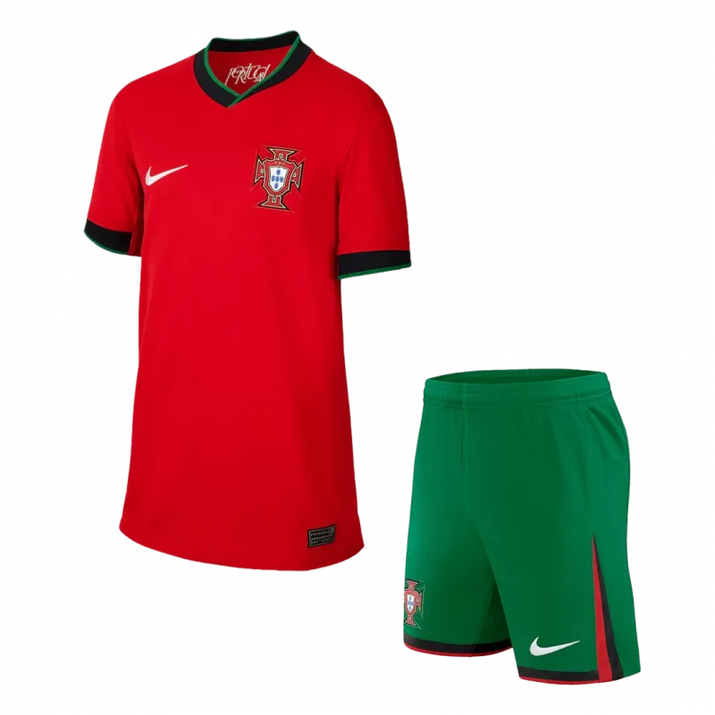 Portugal Home Kids Soccer Jerseys Kit EURO