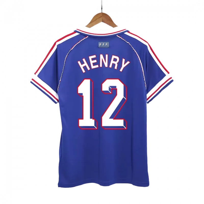 Vintage Soccer Jersey HENRY #12 France Home 1998