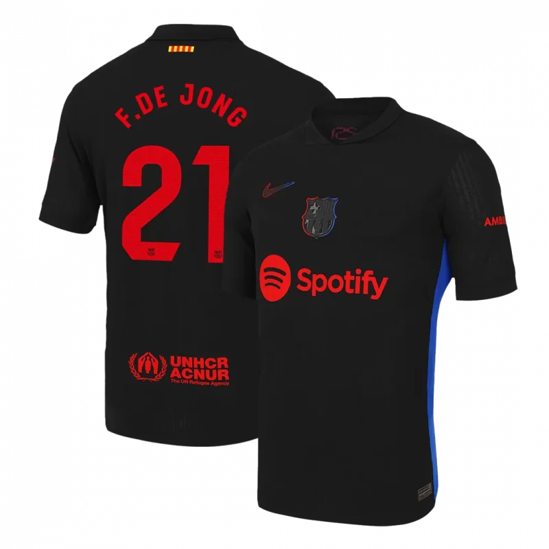 F.DE JONG #21 Barcelona Away Authentic Soccer Jersey