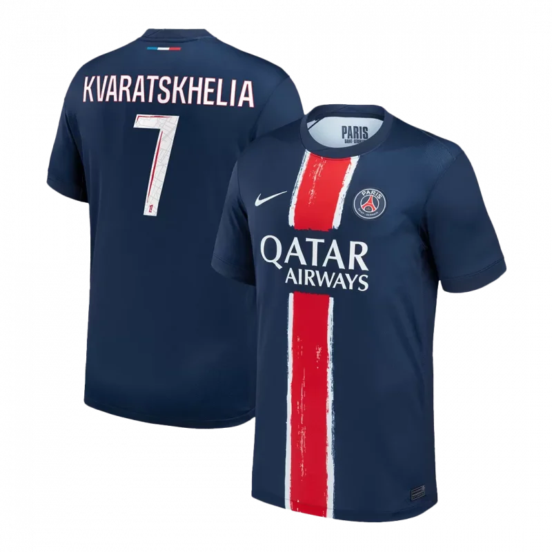 KVARATSKHELIA #7 PSG Home Soccer Jersey
