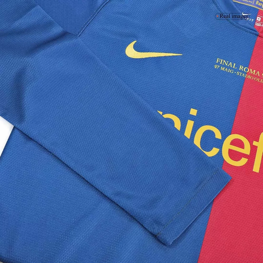 Vintage Soccer Jersey A.INIESTA #8 Barcelona Home Long Sleeve 2008/09 - UCL Final - Image 7