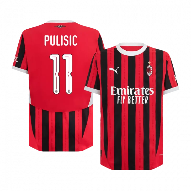 PULISIC #11 AC Milan Home Authentic Soccer Jersey - UCL