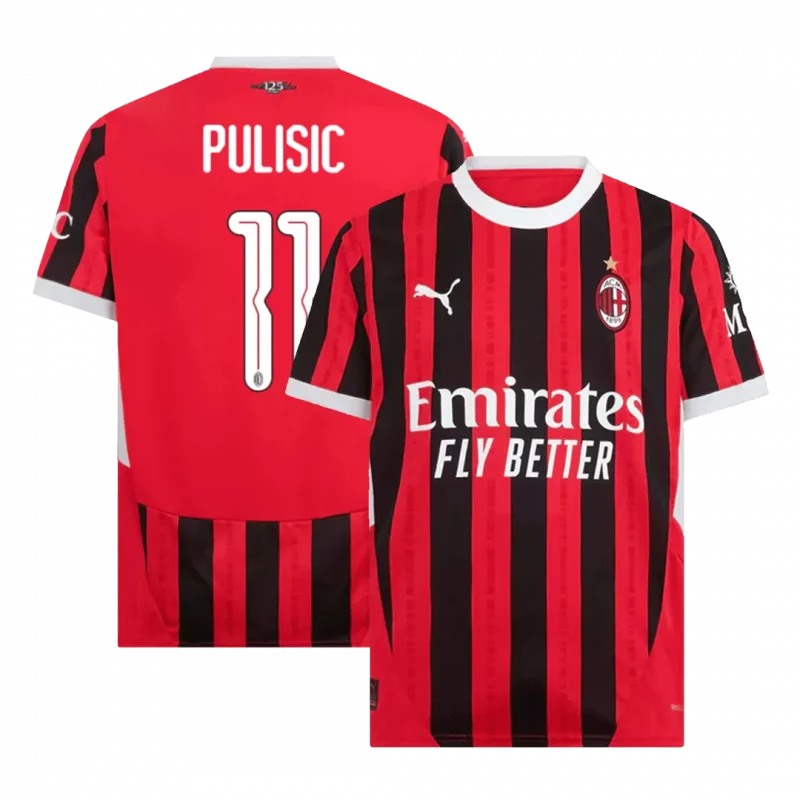 PULISIC #11 AC Milan Home Soccer Jersey - UCL