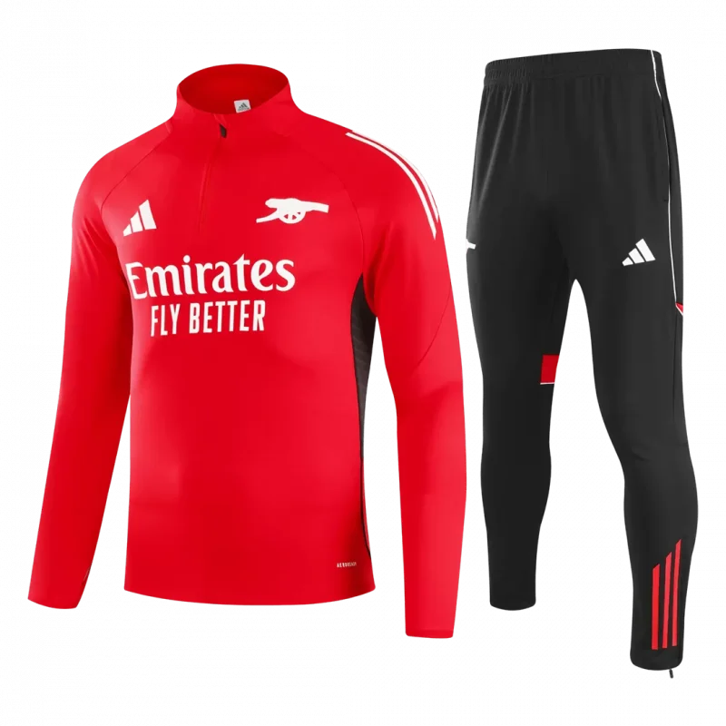 Arsenal 1/4 Zip Tracksuit 2025/26 Kids Red