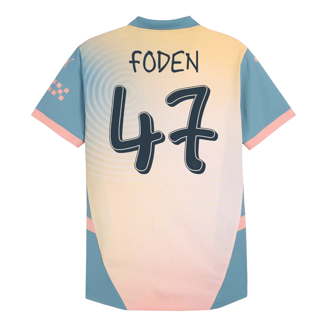 FODEN #47 Manchester City Fourth Away Authentic Soccer Jersey - Definitely City - Image 3