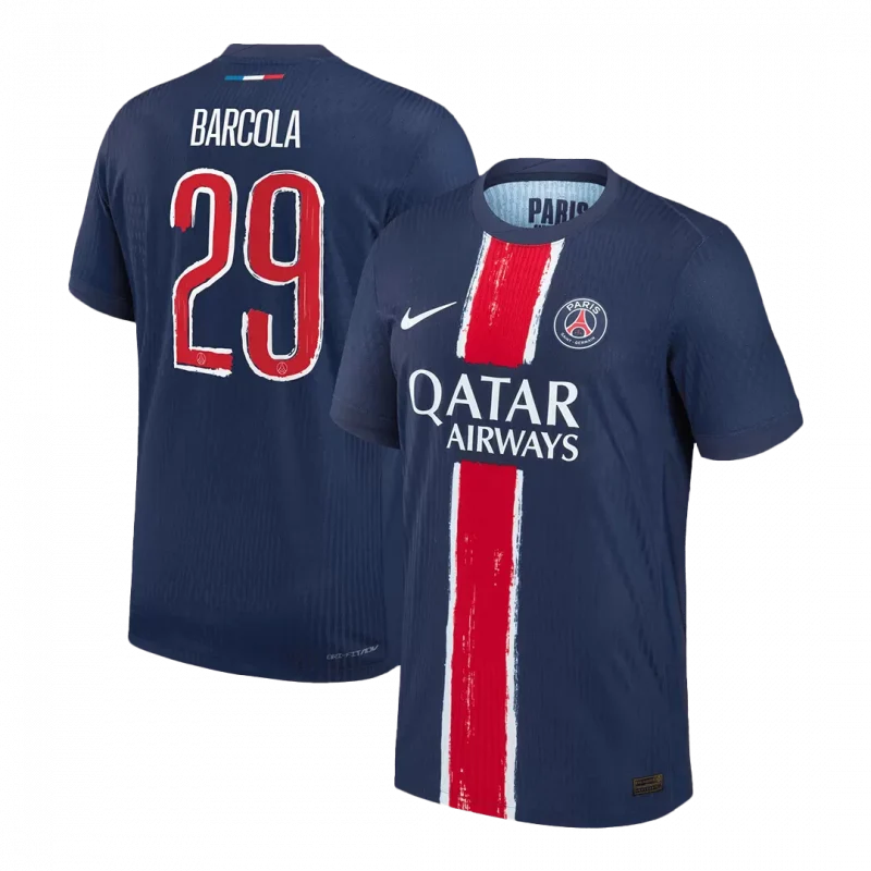 BARCOLA #29 PSG Home Authentic Soccer Jersey - UCL