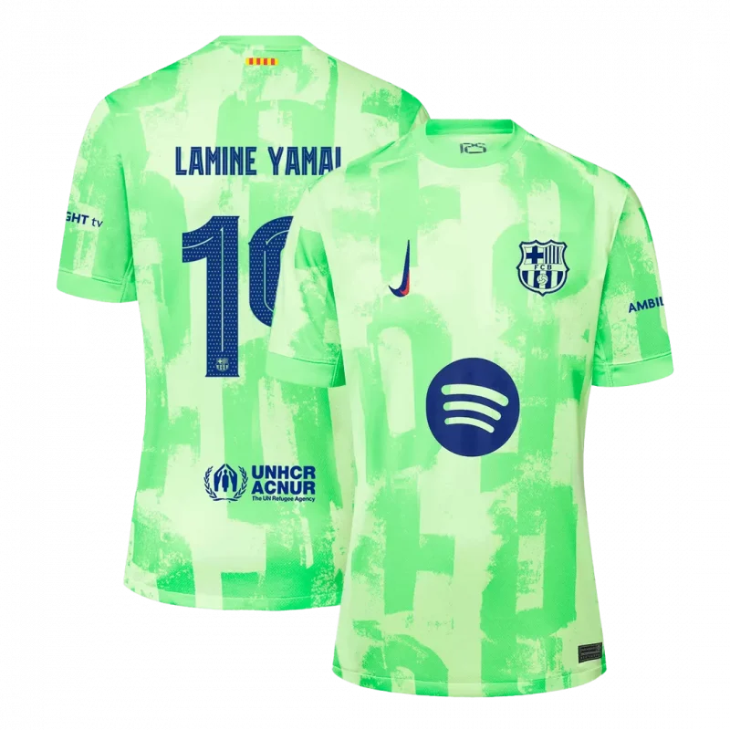LAMINE YAMAL #19 Barcelona Third Away Soccer Jersey - UCL（Spotify Logo Without Text）