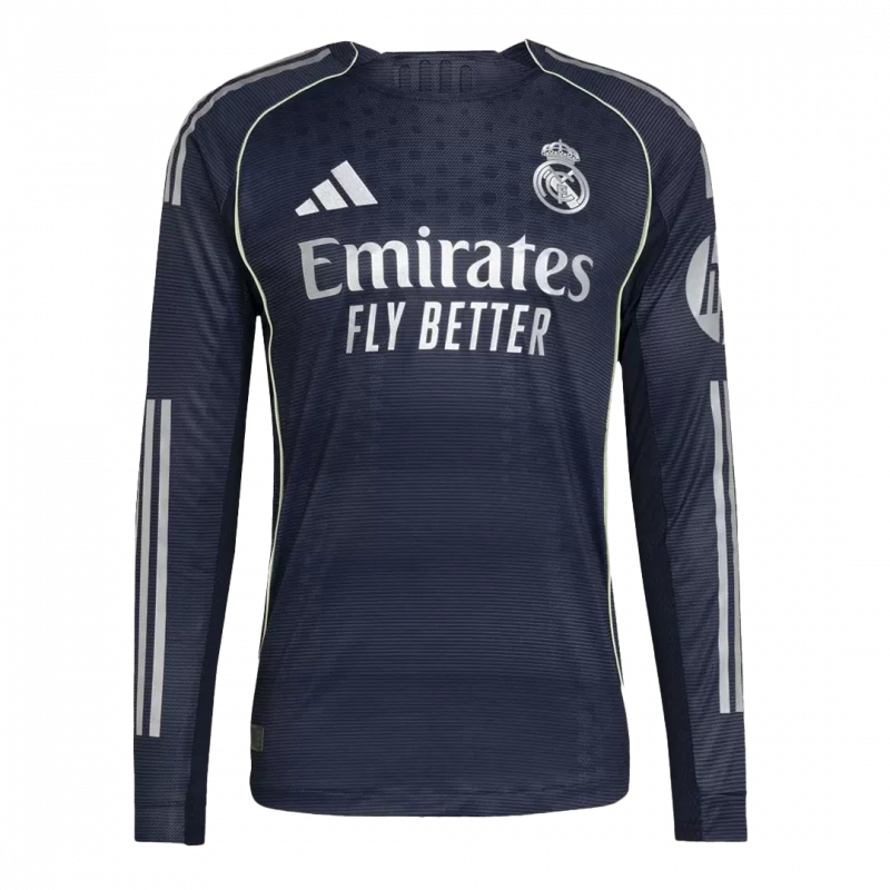 Player Version Real Madrid Away Long Sleeve Soccer Jersey 2025/26