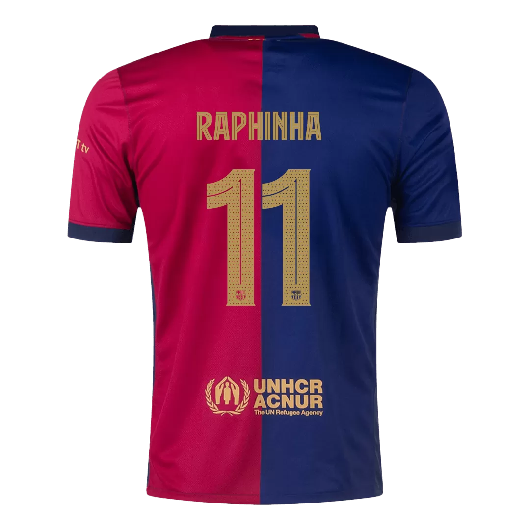 RAPHINHA #11 Barcelona Home Soccer Jersey - UCL - Image 3