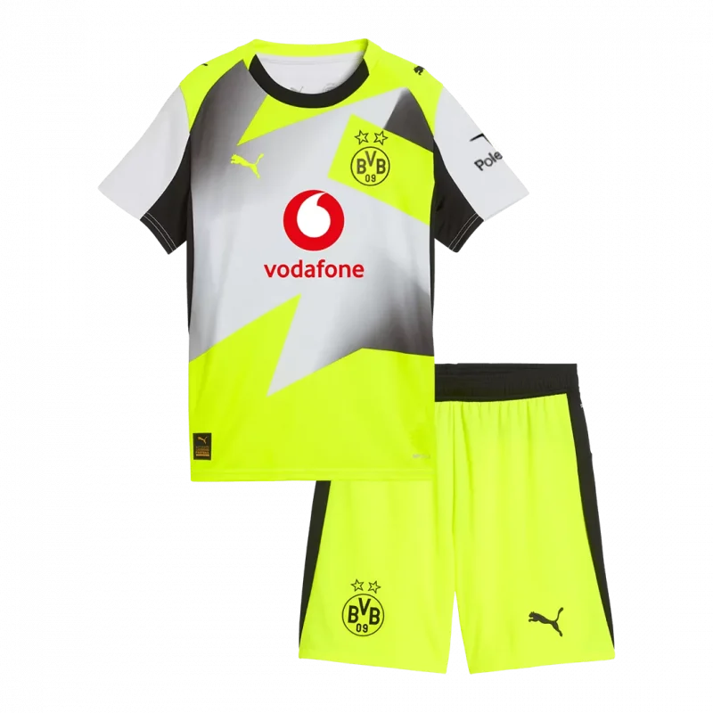 Borussia Dortmund Away Kids Soccer Jerseys Kit 2025/26