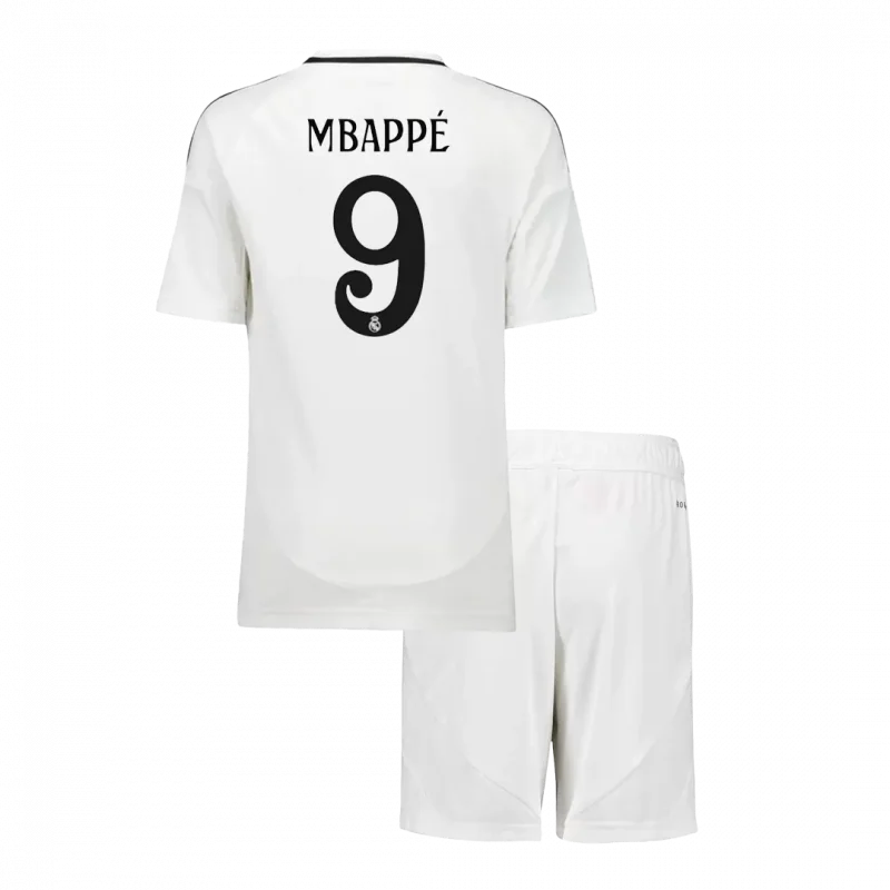 MBAPPÉ #9 Real Madrid Home Kids Soccer Jerseys Kit