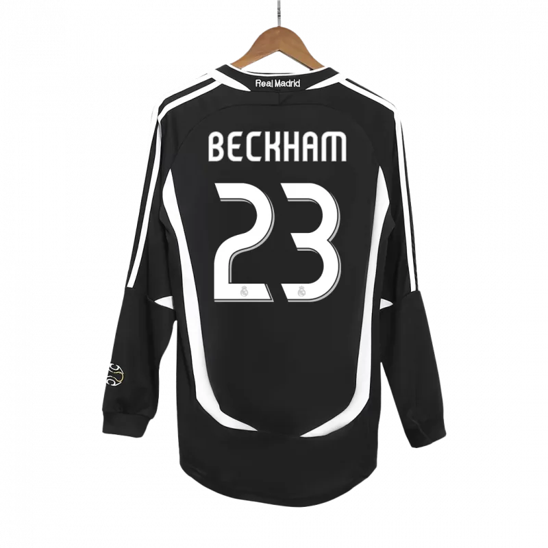 Vintage Soccer Jersey BECKHAM #23 Real Madrid Away Long Sleeve 2006/07