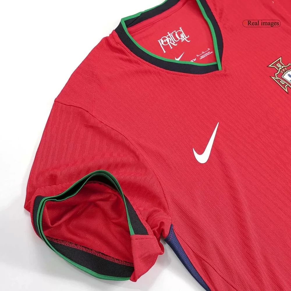 Portugal Home Authentic Soccer Jersey EURO - Image 11