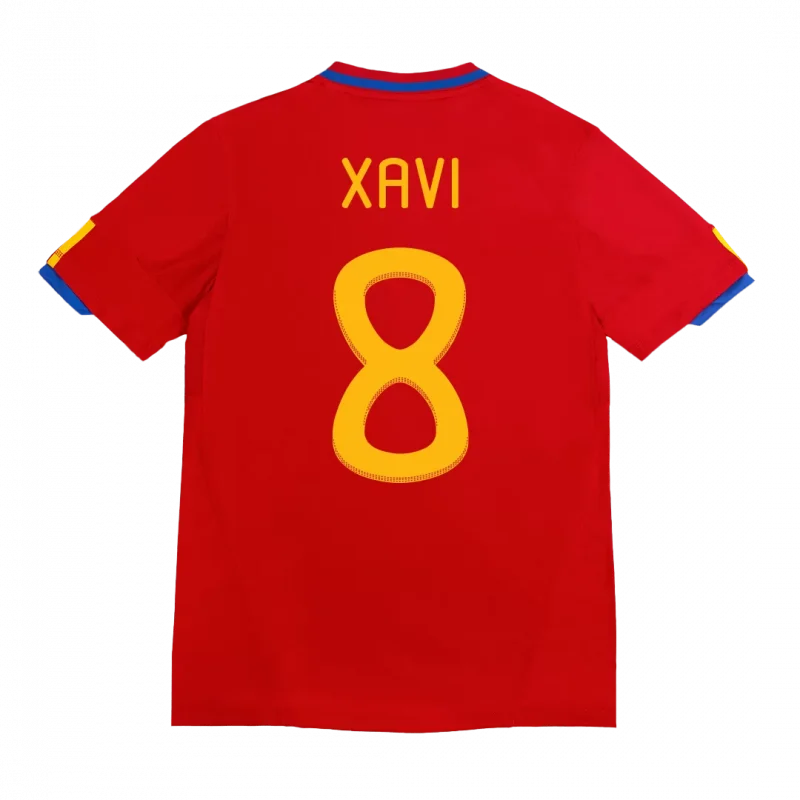 Vintage Soccer Jersey XAVI #8 Spain Home 2010