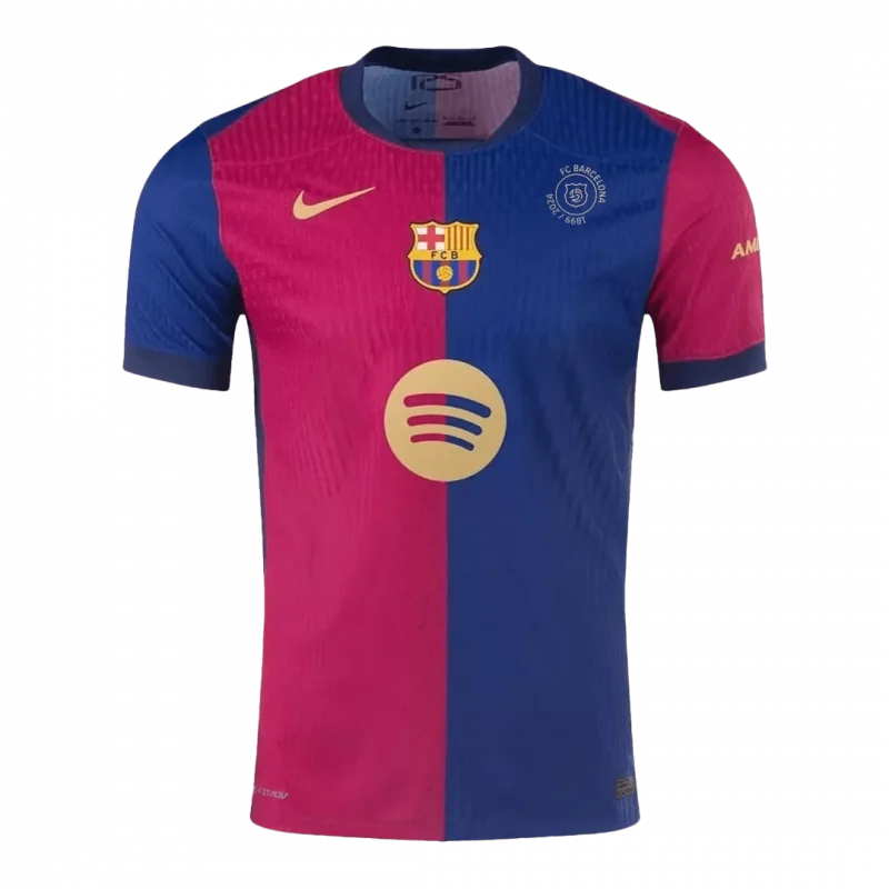 Barcelona Home Authentic Soccer Jersey - 125th Anniversary(Spotify Logo Without Text)