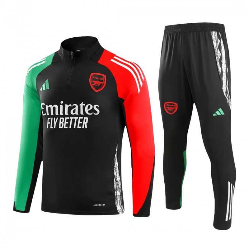 Arsenal 1/4 Zip Tracksuit Kids Black