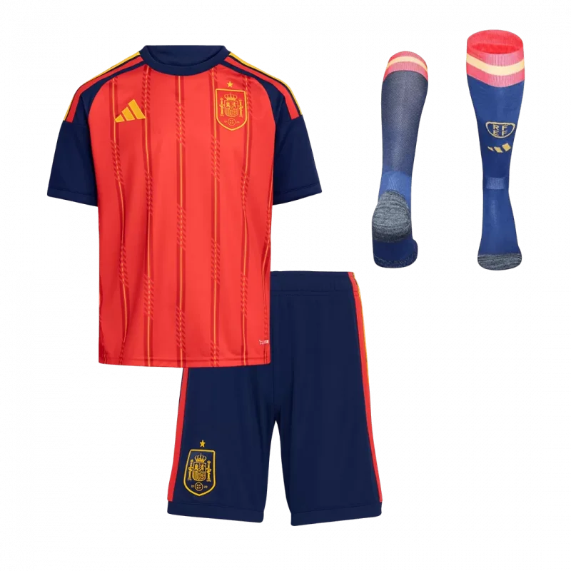 Spain Home World Cup Kids Soccer Jerseys Full Kit 2026