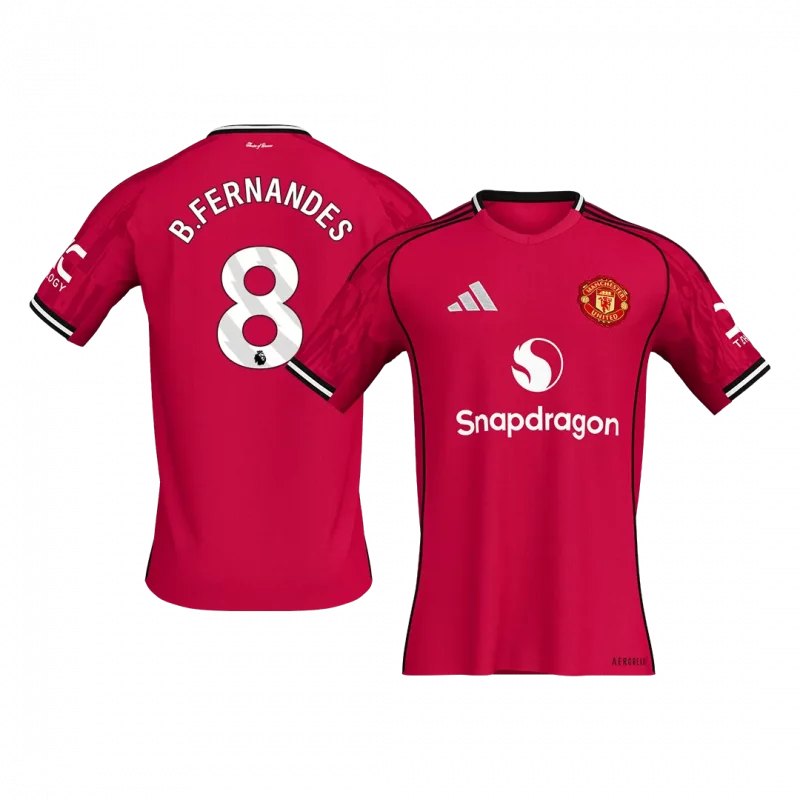 B.FERNANDES #8 Manchester United Home Soccer Jersey 2025/26