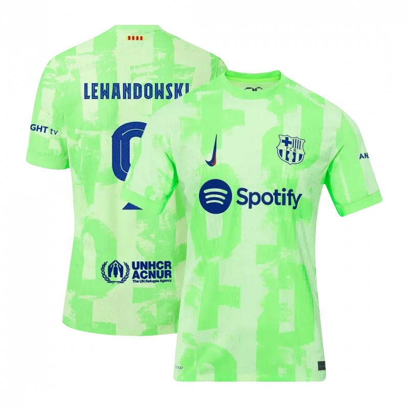 LEWANDOWSKI #9 Barcelona Third Away Authentic Soccer Jersey - UCL