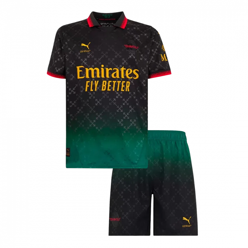 AC Milan Fourth Away Kids Soccer Jerseys Kit
